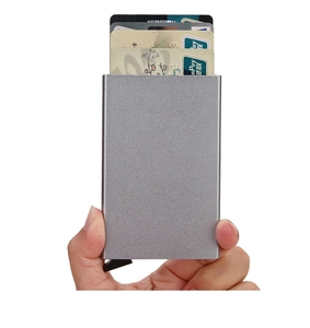 RFID حامل معدني نحيف نحيف للرجال والنساء محافظ محفظة صغيرة معرف الائتمان محفظة الأعمال - Product Image 5