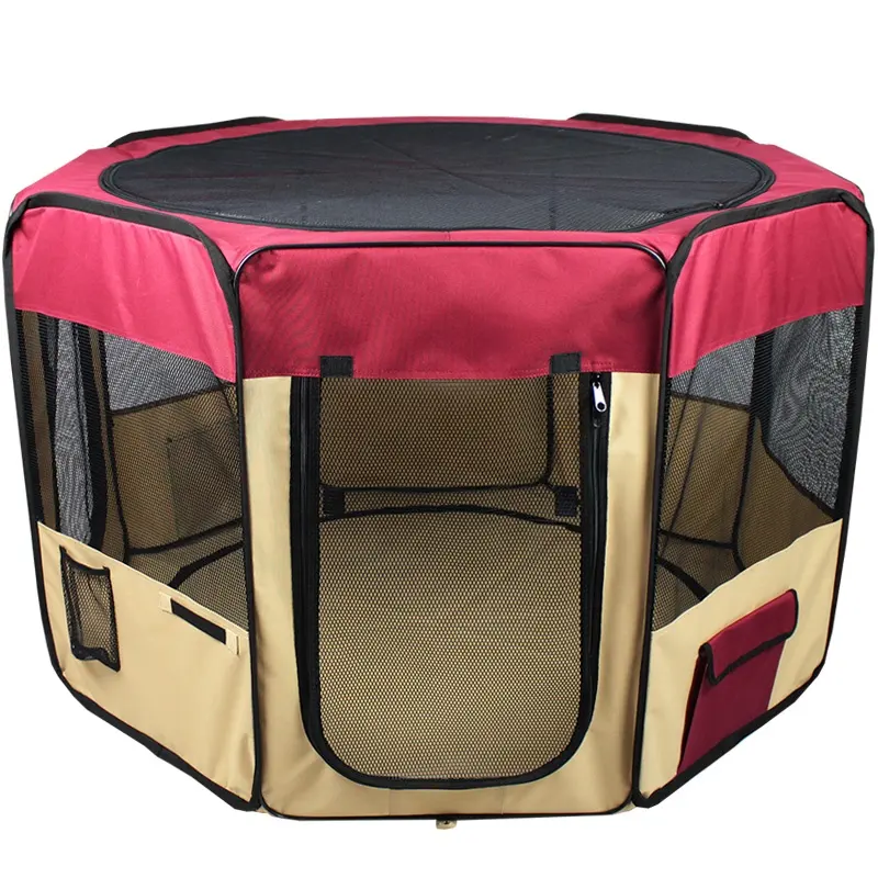 Portable Soft Dog Exercise Pen Kennel Indoor-Outdoor Pop Up Pet Tent With Carry Bag for Puppy Cats Kittens Rabbits