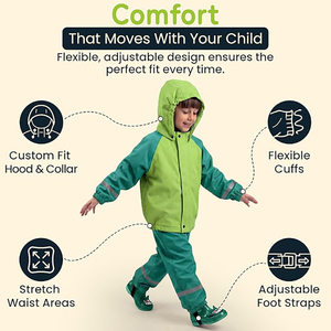 Vêtements d'extérieur pour enfants <span class=keywords><strong>de</strong></span> haute qualité, combinaison imperméable avec capuche, combinaison <span class=keywords><strong>de</strong></span> <span class=keywords><strong>pluie</strong></span> pour bébé, imperméable une pièce pour enfants - Product Image 3
