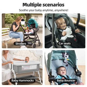 Poussette intelligente pour bébé avec fonction berceuse, 1800 mAh, minuterie automatique, bruit blanc, 5 vitesses de vibration, lumière LED nocturne, USB-C, OEM - Product Image 5