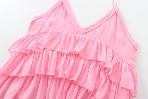 QSY 2025 Spaghetti Strap Front R Ffle Color Rosa Venta caliente Cas Al Fashion Tank Top para mujer - Product Image 4