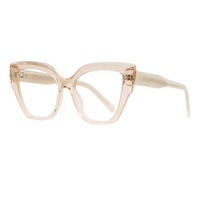 Monture de lunettes optiques surdimensionnées tendance en acétate, design mode féminin de haute qualité, forme œil de chat biseauté et épais, pour adultes