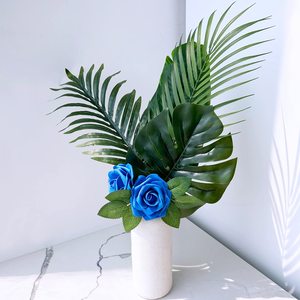 Vente en gros 50 pièces/boîte de fleurs artificielles <span class=keywords><strong>bleu</strong></span> royal rose décoration de la maison roses artificielles bouquet de fleurs - Product Image 4