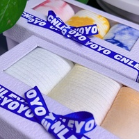 Chaussettes CNLEYOYO en gros, haute qualité, pour femmes et hommes, tendance, dégradé, teinture tie-dye personnalisée, ensembles de chaussettes de sport en coton, boîte cadeau