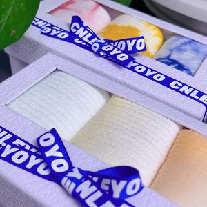 Cnleyyyyo ने थोक उच्च गुणवत्ता वाली महिला पुरुषों फैशन ग्रेडिएंट डुबकी डाई कस्टम टाई डाई जिम कपास मोजे कपास मोजे उपहार बॉक्स - Product Image 6