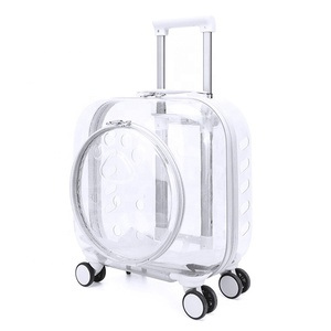 Bolsa de gato transparente personalizada, <span class=keywords><strong>caja</strong></span> de aire, nueva maleta con ruedas para mascotas, mochila de viaje portátil para PC - Product Image 6