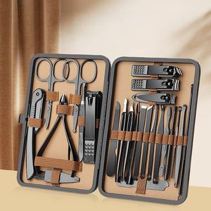 Multi Purpose <b>Manicure</b> Kit Stainless Steel Nail Clipper Scissors Tweezers Cuticle Pusher Grooming Tools <b>For</b> Women <b>Men</b> - Product Image 1