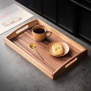 مجموعة صواني مطبخ فريدة من الخشب، صواني تقديم الطعام، طبق تقديم للحفلات، صينية تقديم كبيرة جدًا من خشب الأكاسيا مع مقابض - Product Image 3