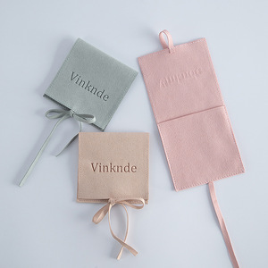 Vinknde Jewelry Velvet <b>Pouch</b> Square <b>Drawstring</b> Storage Bag For Rings And Precious Stones - Product Image 2