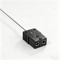 Capteur de température avec mini-prise de type J Thermocouple 0-750 ℃   Bras blindé flexible avec prise noire pour le contrôle des fours industriels