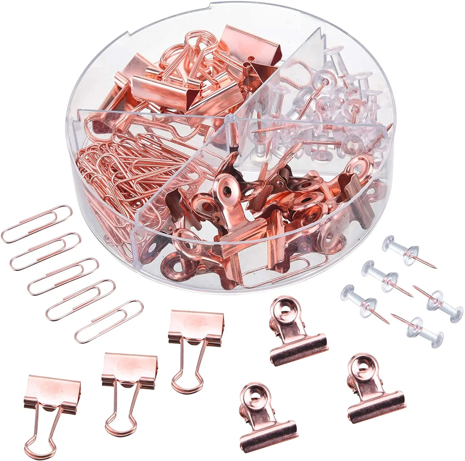 Push Pins Binder Clips Paperclips Bulldog Clips Sets with Box for Office School Accessories Home Desk Supplies