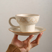 Service de table floral en porcelaine mate peinte à la main de style japonais vintage, durable et réutilisable, pour la maison et le café