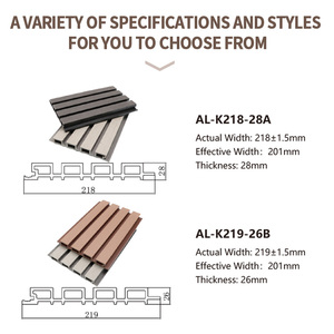 Hiện đại WPC Panel tường cho bên ngoài nhà Thiết kế ngoài trời trang trí Composite gỗ Ốp bảng chống thấm nước và chống cháy - Product Image 4