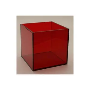 Usa custodie per bambini scatole per contenitori per cubi quadrati di colore rosso traslucido organizer scatole per esposizione di vino rosso chiaro