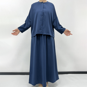 <span class=keywords><strong>Ensemble</strong></span> Abaya Jumpsuit Confortable pour Femmes Musulmanes - Tenue de Bureau Modeste Couleur Unie avec Pantalon - Vêtement Islamique Tendance - Product Image 4