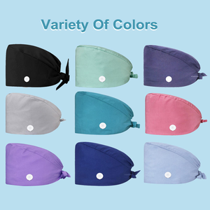 หมวกผ่าตัดหลายสีหมวกสำหรับแพทย์ผ่าตัดทำคีโมผ้าคอตตอนพิมพ์ลายดอกไม้ - Product Image 2