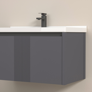 洗面化粧台バスルームPVC + アルミバスルームキャビネットホテルバスルームシンクセット - Product Image 2