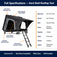 Carpa de Techo Rígida de Aluminio Zentopia, para 4 Estaciones, Fácil de Instalar, Ligera, con Escalera para SUV 4x4, Venta al Por Mayor