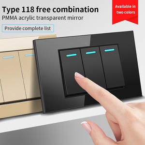 हॉट सेलिंग 118 प्रकार के टेम्पर्ड ग्लास ब्लैक <span class=keywords><strong>3</strong></span> गैंग वॉल स्विच थाई शैली बहु तीन छेद सुंदर प्लग यूएसबी स्वयं मिलान किया जा सकता है - Product Image 4