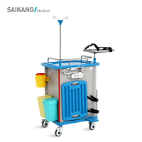SKR051-ET SAIKANG Chariot médical d'urgence professionnel en ABS pour hôpital avec certification EN60601/CE/ISO Garantie de 2 ans