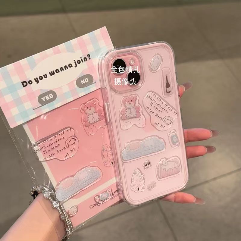Creative Transparent Precision Hole for <strong>iPhone</strong> 17 Pro Max Sticker <strong>Fun</strong> DIY Will Mobile Phone <strong>Case</strong> Apple 16 Plus I Phones Cover