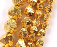 Plaques de pierre de lave facettées en diamant 6-10MM, roche volcanique, pierre de lave électroplaquée argent blanc pour la fabrication de bijoux
