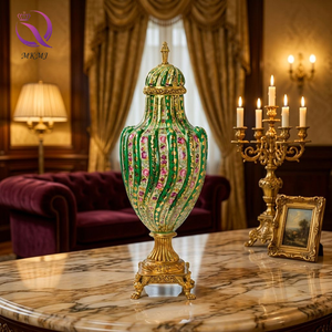 Jarrón de Porcelana China Pintado a Mano con Borde Dorado, Decoración Retro para el Hogar, Elegante Florero de Mesa, Maceta de Cerámica - Product Image 5