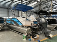 Bateau ponton familial en aluminium soudé de 5,8 m (19 pieds) avec moteur de 150 CV à vendre