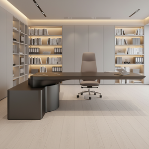 โต๊ะทำงานผู้บริหารรูปตัวแอลทันสมัยสำหรับครู ผู้จัดการ ซีอีโอ โต๊ะทำงานหรูหรา ดีไซน์เฟอร์นิเจอร์ศิลปะ - Product Image 1