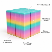 Figurine de collection imprimée en 3D style Pixel Art, cube dégradé – Jouet anti-stress pour adultes, cadeaux pour la décoration de la maison et du bureau