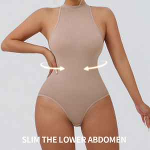 Vente en gros de lingerie féminine : Body sculptant sans couture en jersey, col montant, style hipster, avec boutons, très élastique, <span class=keywords><strong>amincissant</strong></span> la taille - Product Image 3