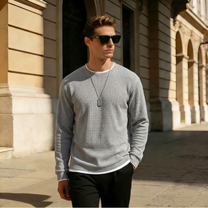 T-shirt pour homme Style printemps Manches longues 2 en 1 Décontracté Sportif Ample à la mode Couche <span class=keywords><strong>de</strong></span> base - Product Image 3