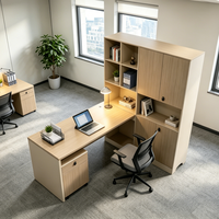 Bureau de direction moderne en métal écologique avec cadre en fer, hauteur réglable, rangement multifonction, panneau en bois de style commercial, garantie 5 ans