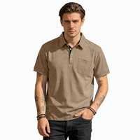 Polo à manches courtes pour hommes en gros avec poche poitrine, en mélange de coton respirant, uniforme de travail, polos de golf, logo personnalisé OEM