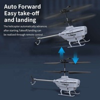 Mini hélicoptère RC 2.5CH en alliage, modèle d'avion militaire, avec évitement automatique d'obstacles, gyroscopique, prêt à voler (RTF)