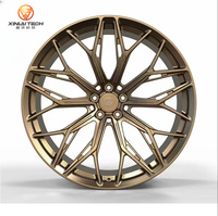 Ruedas Forjadas Monobloque XINLAI Personalizadas en Oro Champán, Malla Angular, Cóncavas Profundas, de 18-28 Pulgadas, 5x114.3, 5x112, 5x120 para BMW y Audi