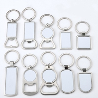 Porte-clés vierge en métal pour sublimation, ouvre-bouteille, porte-clés à transfert thermique, porte-clés personnalisé avec photos par sublimation