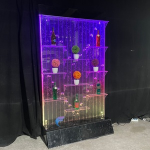 RGB Digital APP Control Bubble Wall with Wine Display Shelf Freestanding Bar Water Feature - Product Image 6