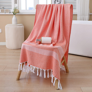 Toalla de <span class=keywords><strong>Playa</strong></span> Turca de Algodón Orgánico Jacquard Personalizada, Ultra Suave, Tipo Lino, para Baño, Hammam, Libre de Arena, Individual - Product Image 5