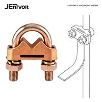 Pince de terre anti-vibration à boulon en U pour connexion ferme de câble de piquet de terre pour projet de mise à la terre