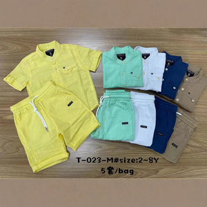 Conjunto de Dos Piezas de Alta Calidad para Niños de 2 a 12 Años, Camisas Lavadas, Conjunto de Ropa para Niños, Estilo Informal de Verano, Traje Casual para Niño - Product Image 4