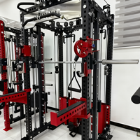 Machine de Smith de gymnase commerciale Machine d'entraînement fonctionnel Machine de Smith multifonctionnelle de support de puissance avec le croisement de câble de poulie en aluminium