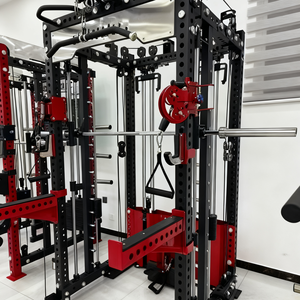 Mesin Smith Gym komersial rak daya pelatih fungsional mesin Smith multifungsi dengan Crossover kabel katrol aluminium - Product Image 6