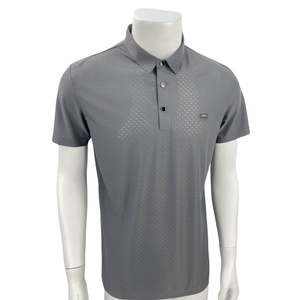 Polo transpirable de malla suave de gama alta, camisa de Golf de manga corta tejida gris clásica - Product Image 2