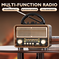 Radio de voyage vintage Sai Jia MG002, bandes AM/FM/SW, haut-parleur basse, prise en charge des cartes USB et TF, lecteur MP3 portable, couleur bois, 1200 mAh