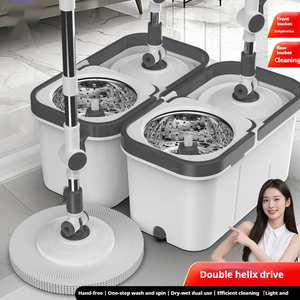 Bền 360 Sợi Nhỏ Ma Thuật Lau Với Thép Không Gỉ Cực Tự Máy Láy Đôi Xô Đặt Quay Lau Để Làm Sạch Sàn Nhà - Product Image 5