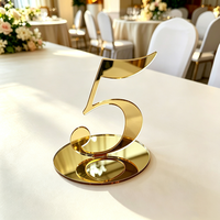 Plaque de numéro de table verticale en acrylique personnalisée, écologique, avec caractères artistiques dorés, forme sur mesure, pour mariage, fête, logo personnalisé