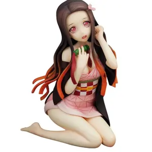 Anime iblis avcısı Nezuko diz çökmüş seksi kız aksiyon figürü oyuncakları Kimetsu hiçbir Yaiba koleksiyon Model bilgisayar kasası araba dekorasyon