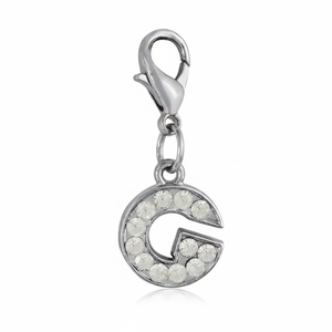 Ciondolo a forma di lettera G in cristallo con strass per la creazione di gioielli e progetti artigianali - Product Image 2
