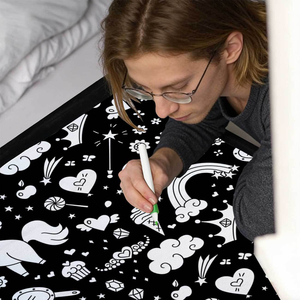 Manta de Diseño Personalizado para Colorear, Manta de Felpa Lavable, Manualidades Creativas, Arte Textil, Manta de Juego con Lápices de Acuarela - Product Image 4
